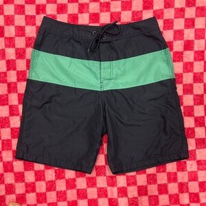 GAP Navy Swim Trunks with Turquoise Stripe